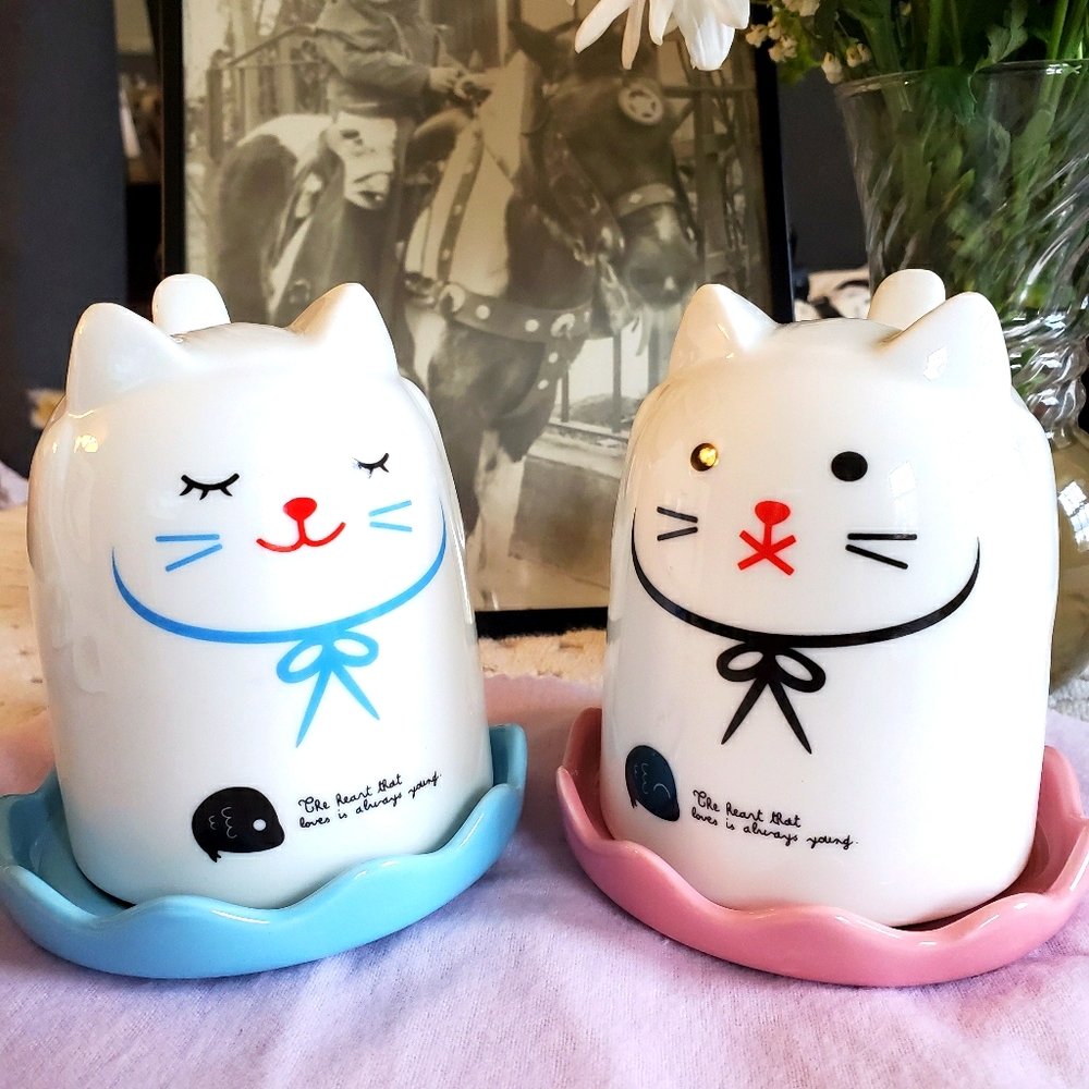 Porcelain Kitty Cups